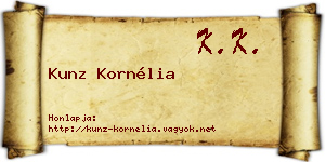 Kunz Kornélia névjegykártya